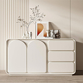 Modern Side Cabinet Cream Side Cabinet 3d model