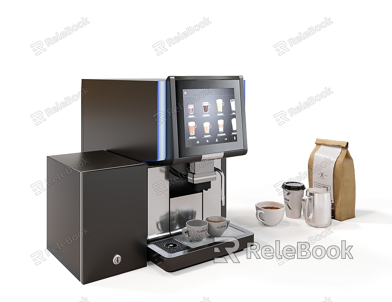 Modern coffee machine coffee cup model