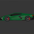 Green Sports Car With Futuristic Design Sleek Body And Shiny Finish