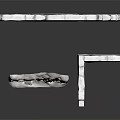 Rough Stone Wall Structure With Frosty Icicles And Snow Covered Edges