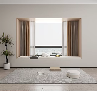 Modern Bay Window Cushion 3d model
