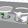 Modern White Circular Display Shelves With Stylish Structure For Exhibition Use
