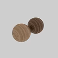 Wooden Sphere Component Showcasing Classic Modern Sleek And Silver Textures 3d model