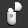 White Wireless Earbuds With Open Charging Case Electronic Audio Device Accessory 3d model