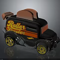 Roller Invader Electronic Toy Car With Black Red Design And Yellow Wheels