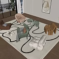 Modern Single Sofa Cream Single Sofa 3d model
