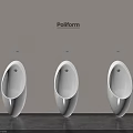 Poliform Three White Modern Wall Mounted Urinals In Restroom Interior Design