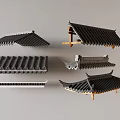 Traditional Chinese Roof Components In Various Styles