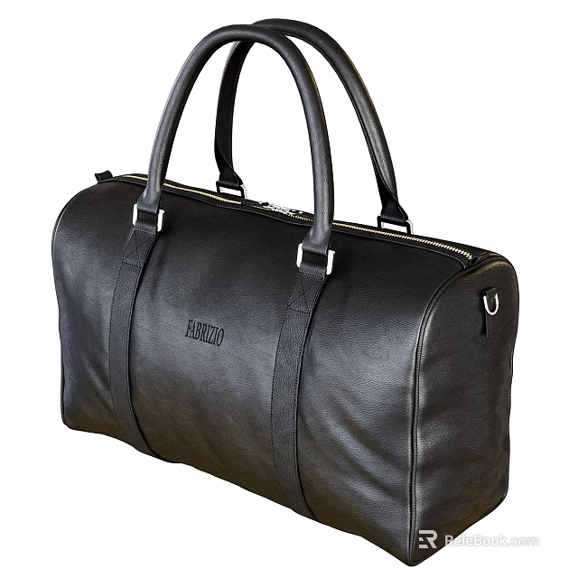 BALLY Black Leather Duffle Bag With Sturdy Handles And Smooth Zipper 3d model 