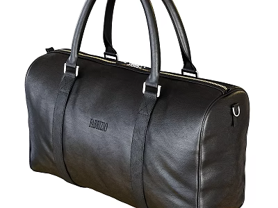 BALLY Black Leather Duffle Bag With Sturdy Handles And Smooth Zipper 3d model