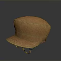Orange Linen Flat Brim Hat With Double Stitch Detail Casual Fashion Accessory