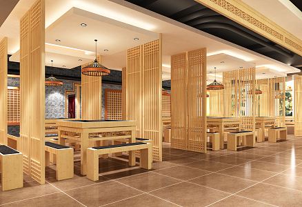 Chinese Hot Pot Shop 3d model