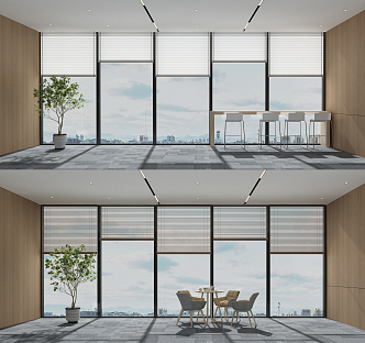 Modern venetian blinds floor-to-ceiling window roller blinds 3d model