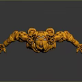 Golden Mechanical Humanoid Game Movie Character With Detailed Armored Design