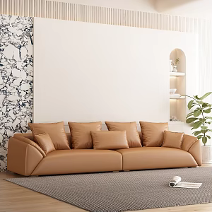 modern double sofa cream sofa 3d model
