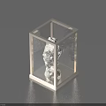 Transparent Metal Cube Frame With White Household Item For Daily Use