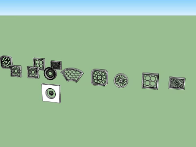 Decorative Room Dividers With Various Geometric Cutout Patterns And Designs 3d model