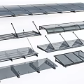Modern Transparent Glass Awnings With Metal Brackets And Various Outdoor Styles