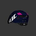 HJC Navy Blue Sports Helmet With Pink Stripes And White Logo Design