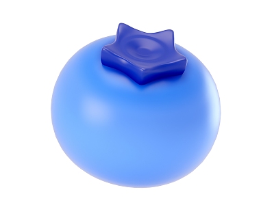 Cartoon Fruit Blueberry 3d model