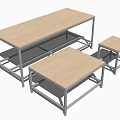 Modern Wooden Top Desks With Sturdy Metal Frames In Various Sizes For Home Office