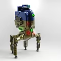 Multi Legged Robot With Blue Metallic Body And Green Red Indicators