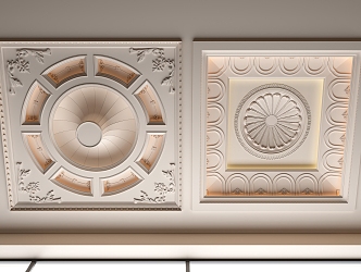 European-style French ceiling 3d model