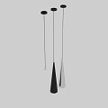 Modern Sleek Ceiling Lights With White Black Silver Conical Design For Interior