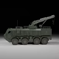 Military Style Green Multi Wheeled Heavy Duty Utility Vehicle With Crane Arm
