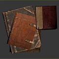 Elegant Classic Stack of Vintage Leather Books for Home Decorative Collection