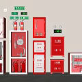 Fire Safety Equipment Including Fire Extinguishers Hydrant Cabinets Emergency Lights And Alarm Buttons