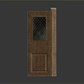 Vintage Wooden Doors With Glass Panels In Closed And Open States