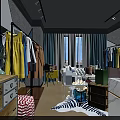 Stylish Modern Clothing Store Interior Design With Neat Garment Display Racks And Cozy Customer Lounge