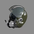 Green Tactical Helmet With Protective Visor And Communication Microphone System