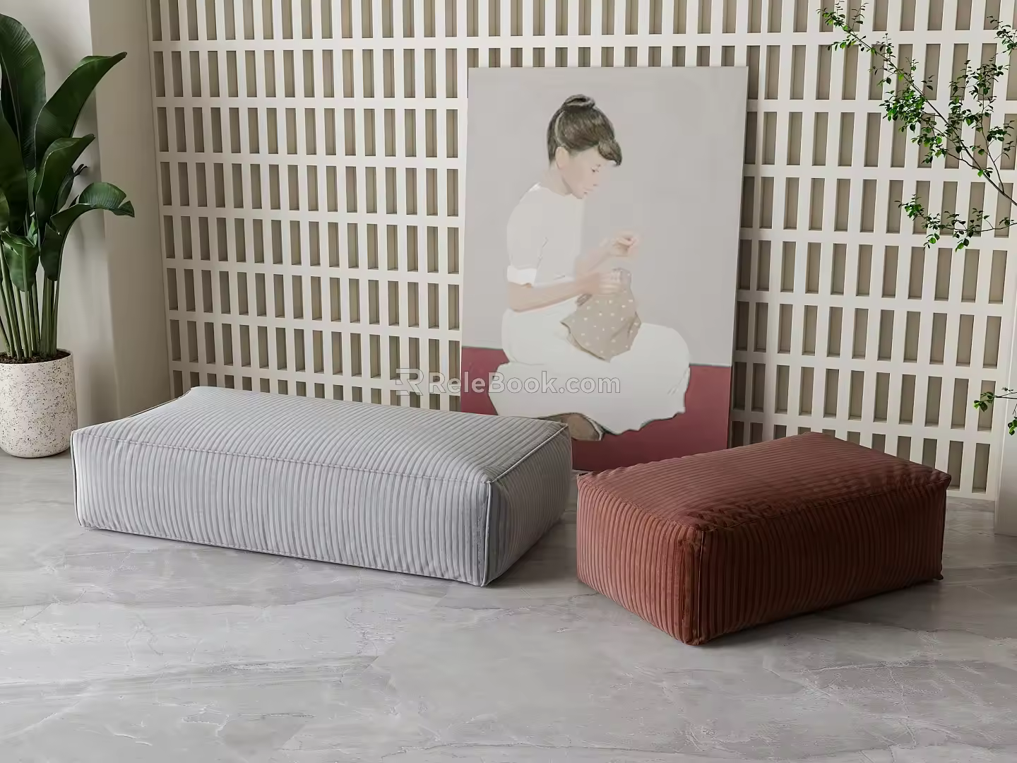Sofa stool 3d model