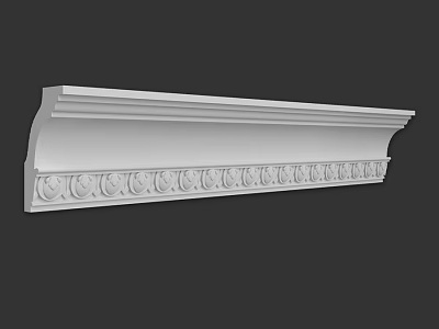 Architectural Decorative Component Featuring Intricate Carved Patterns and White Finish for Interior Design 3d model