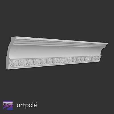 Architectural Decorative Component Featuring Intricate Carved Patterns and White Finish for Interior Design 3d model