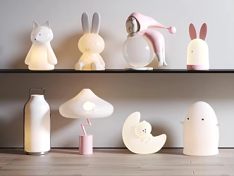 Cartoon Table Lamp Combination Table Lamp Children's Room Table Lamp Children's Table Lamp Combination 3d model