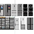 Modern Kitchen Refrigeration Units Including Double Door Glass Door Beverage Coolers And Digital Display Models