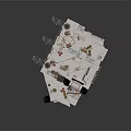 Modern Stone Architecture 3D Model With Multiple Platforms Towers And Greenery