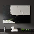 Minimalist Decorative Painting Simple Decorative Painting Abstract Decorative Painting Black and White Decorative Painting 3d model