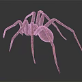 Rusty Metallic Spider Sculpture With Long Legs On Smooth Gray Background 3d model