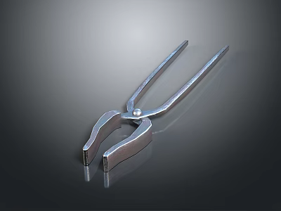 Modern Silver Metallic Lighting Fixture Set With Two Long Arms And Reflective Surface 3d model