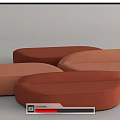 Modern Sofa Stools With Round Shapes And Multicolor Upholstery For Living Space
