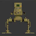 Biomechanical Robot Character With Quadruped Bionic Legs And Yellowish Beige Sensor Structure 3d model