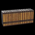 Neatly Arranged Book Collection With Brown And Black Spines On Shelf
