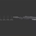 Advanced Futuristic Mechanical Weapon Design With Multiple Barrels And Metal Structure