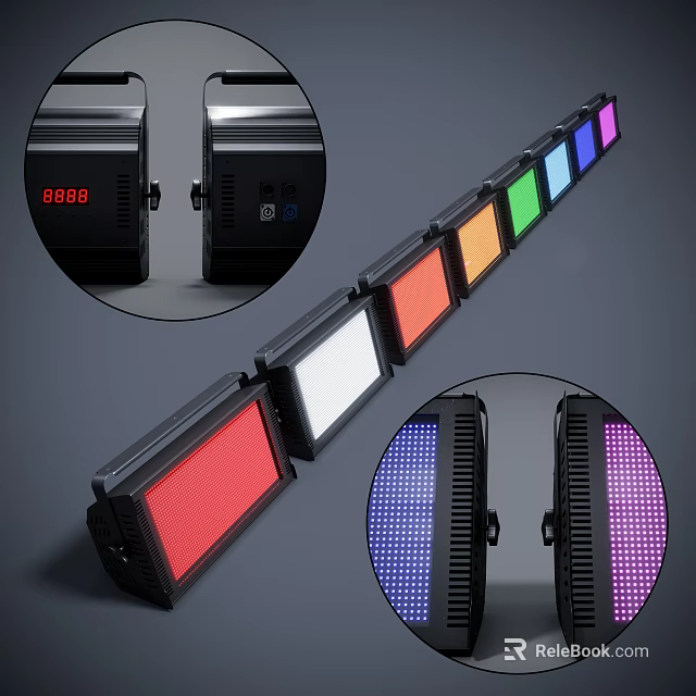 RGB Colorful Decorative LED Light Strip With Digital Display And Multiple Color Panels 3d model 