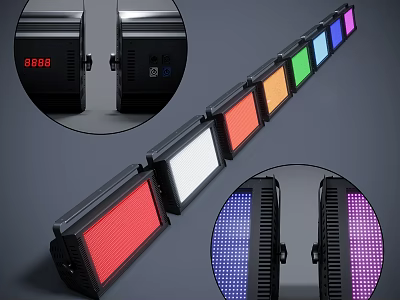 RGB Colorful Decorative LED Light Strip With Digital Display And Multiple Color Panels 3d model