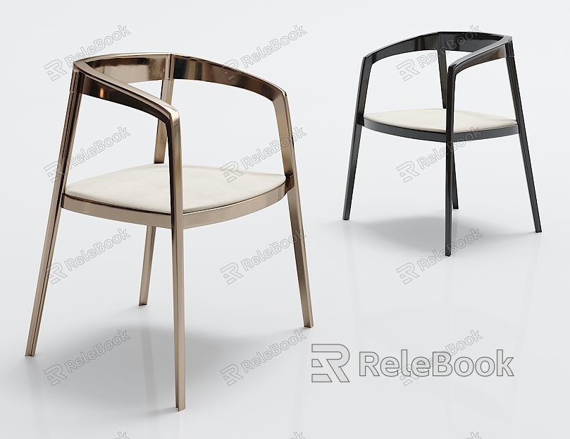 Modern Dining Chair Metal Fabric Chair model